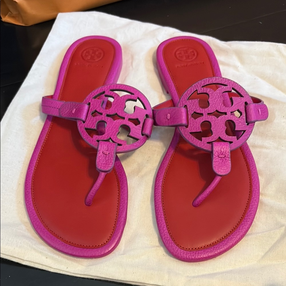 Tory Burch Pink and Red Women's Sandals